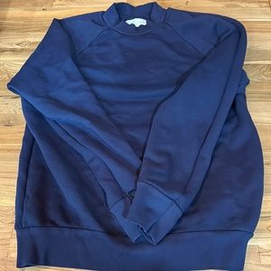 Les Tien mockneck raglan sweatshirt heavyweight navy medium unisex